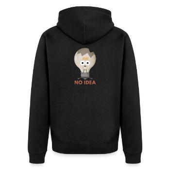 No Idea Glühbirne - Unisex Premium Bio Zip Hoodie - Schwarz - Hinten - Nico (187cm)