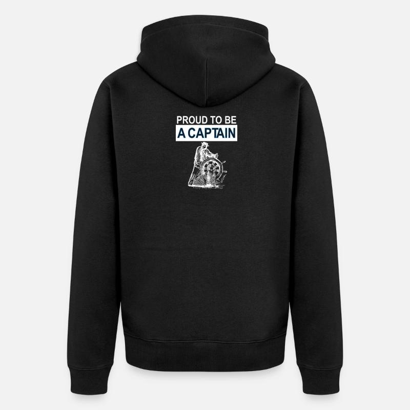 fier capitaine bateau croisière poison - Veste à capuche bio Premium Unisexe - noir