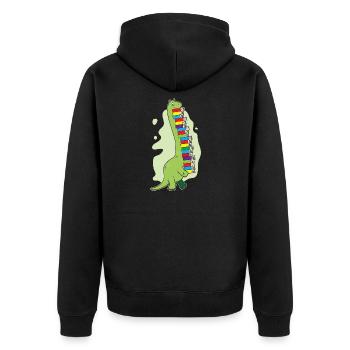 Idée de cadeau de Dino de Bookworm mignon de livre de lecture de dinosaure - Veste à capuche bio Premium Unisexe - noir - Dos - Nico (187cm)
