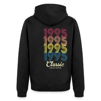 1995 Birthday born in 1995 Retro Vintage - Unisex Premium Organic Zip Hoodie - black - Back - Nico (187cm)