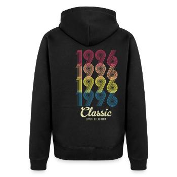 1996 Anniversaire né en 1996 Retro Vintage - Veste à capuche bio Premium Unisexe - noir - Dos - Nico (187cm)