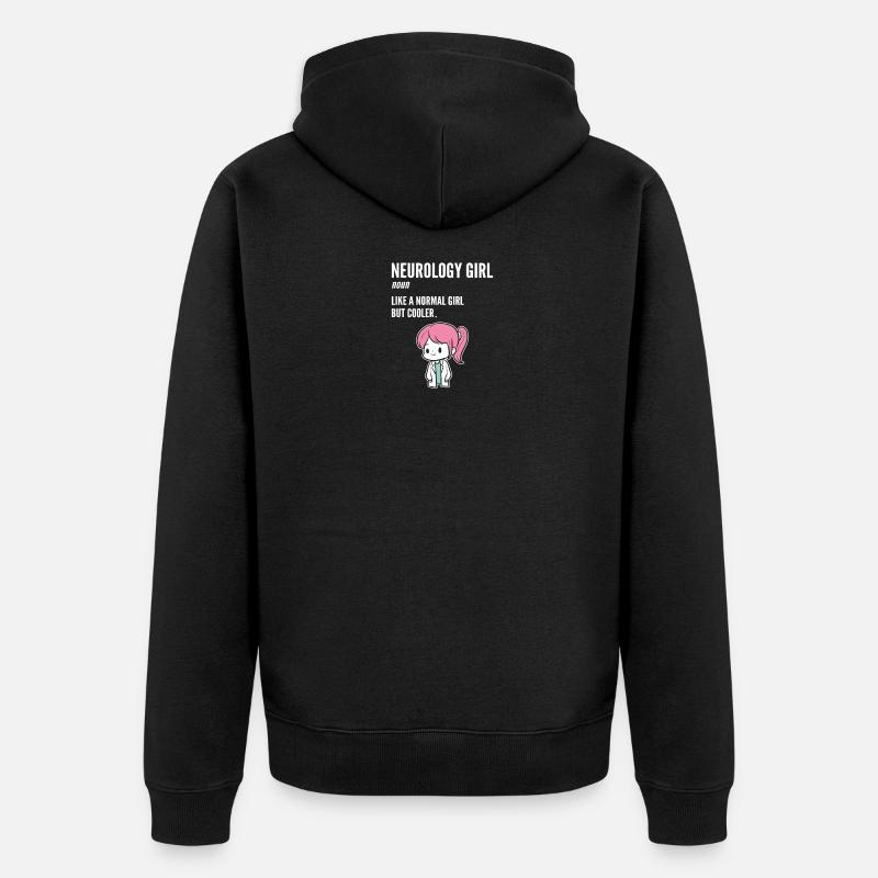 Neurologie-Mädchen Arzt oder Neurologe Geschenk - Unisex Premium Bio Zip Hoodie - Schwarz