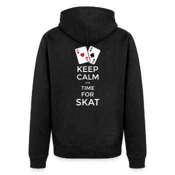 Keep Calm its Time for Skat - Veste à capuche bio Premium Unisexe - noir - Dos - Nico (187cm)