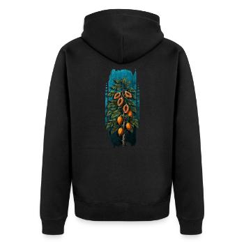 Prime tropicale : Papaye - Veste à capuche bio Premium Unisexe - noir - Dos - Nico (187cm)
