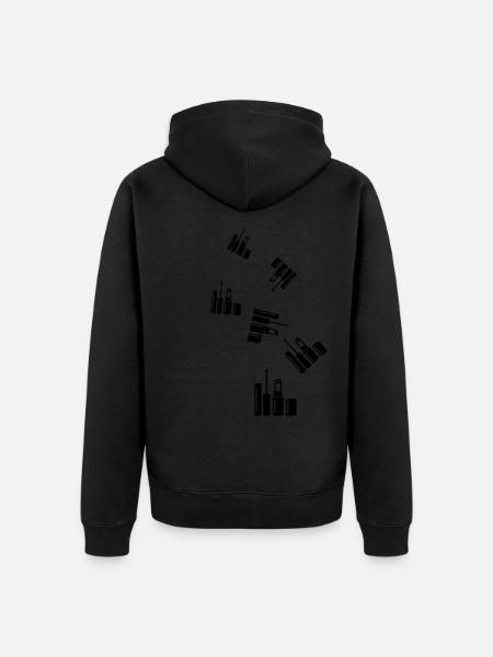 Make Up Cosmetics Icon - Unisex Premium Organic Zip Hoodie - black