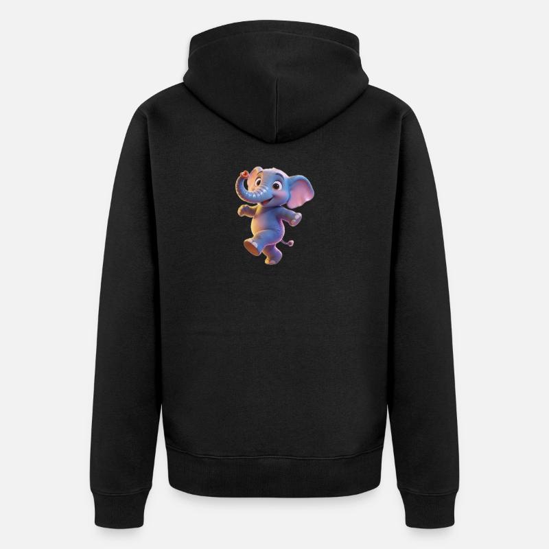Enfant dansant éléphant néon - Veste à capuche bio Premium Unisexe - noir