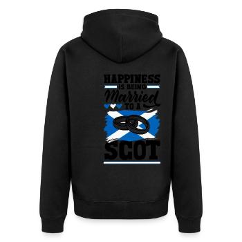 Schottisches Schottland Schottische Flagge Zitat - Unisex Premium Bio Zip Hoodie - Schwarz - Hinten - Nico (187cm)