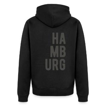 Hambourg Hambourg Dictons Citations Photos Cadeau - Veste à capuche bio Premium Unisexe - noir - Dos - Nico (187cm)