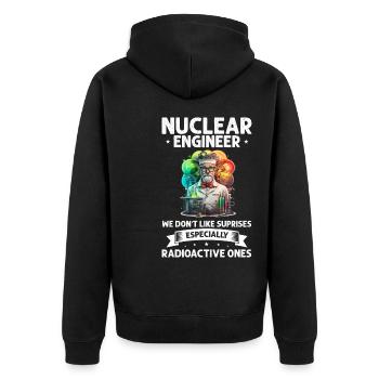 Kernenergie Spruch für Kernenergie - Unisex Premium Bio Zip Hoodie - Schwarz - Hinten - Nico (187cm)
