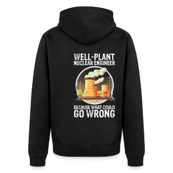 Erneuerbare Nukleare Spruch für Nukleartechnik - Unisex Premium Bio Zip Hoodie - Schwarz - Hinten - Nico (187cm)