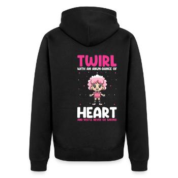 Gymnastik Design für Taktstock drehen - Unisex Premium Bio Zip Hoodie - Schwarz - Hinten - Nico (187cm)