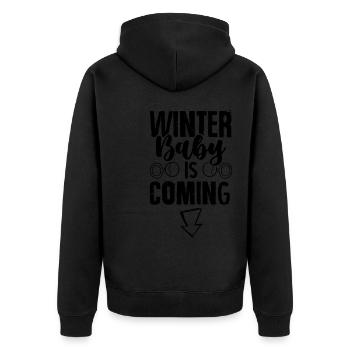 Winter baby is coming - Unisex Premium Organic Zip Hoodie - black - Back - Nico (187cm)