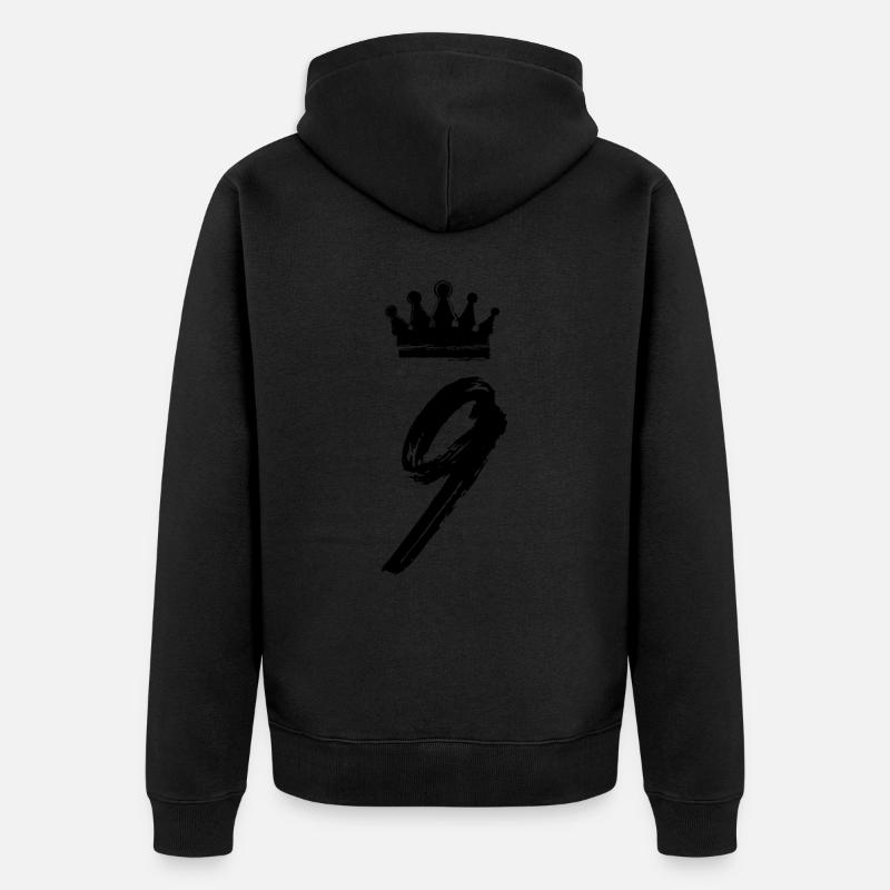 9 Couronne de numéros - Veste à capuche bio Premium Unisexe - noir