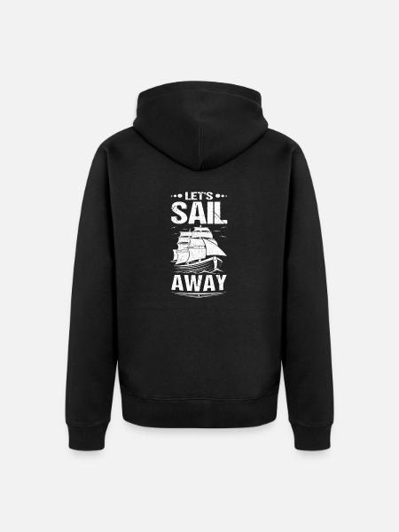 Let's sail away - Unisex Premium Organic Zip Hoodie - black