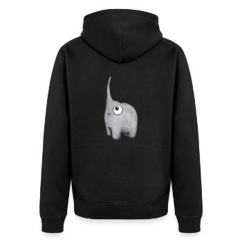 Petit éléphant - Veste à capuche bio Premium Unisexe - noir - Dos - Nico (187cm)
