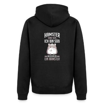 Nagetier Hamsterbesitzer Hamster - Unisex Premium Bio Zip Hoodie - Schwarz - Hinten - Nico (187cm)