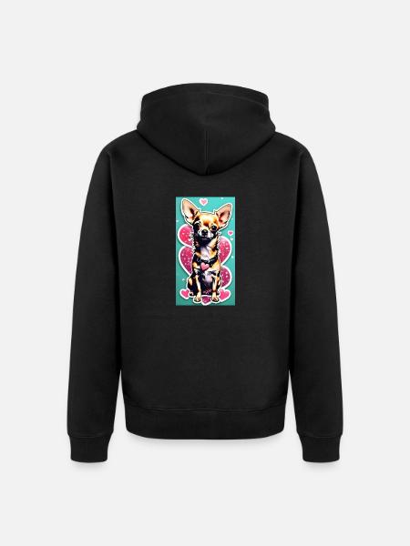 Chien chihuahua - Veste à capuche bio Premium Unisexe - noir