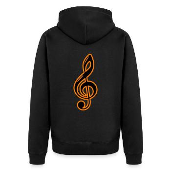 Clé de symbole de notes de musique - Veste à capuche bio Premium Unisexe - noir - Dos - Nico (187cm)