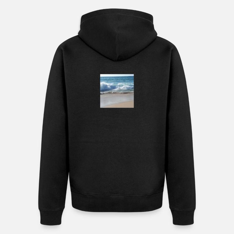 waves - Veste à capuche bio Premium Unisexe - noir