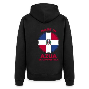 Azua de Compostela, Dominican Republic - Unisex Premium Organic Zip Hoodie - black - Back - Nico (187cm)