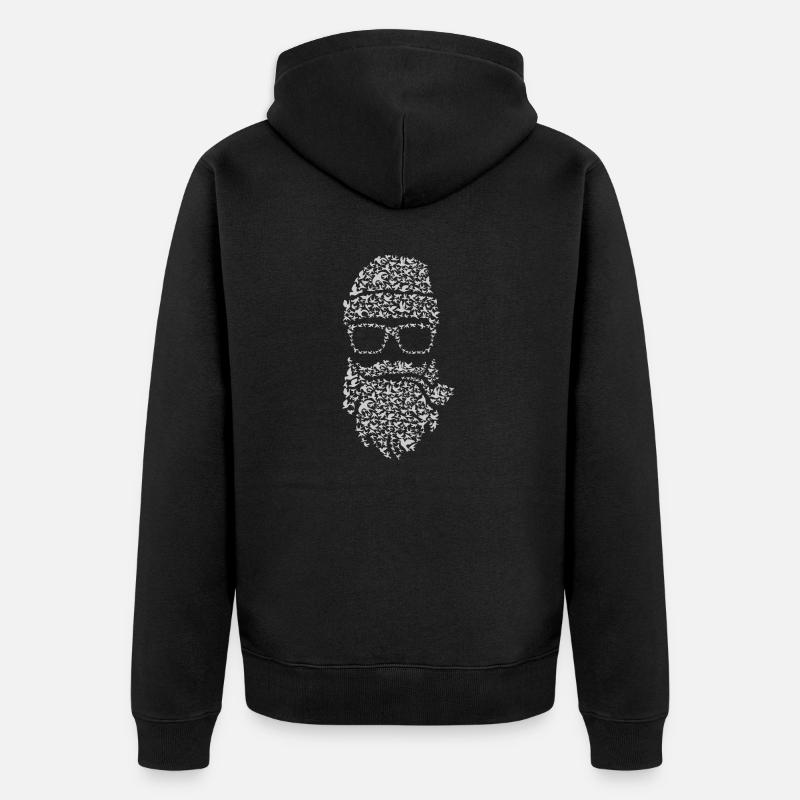 birds beard - Unisex Premium Bio Zip Hoodie - Schwarz