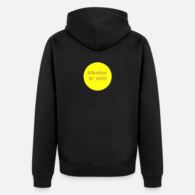 L’alcool, c’est nul (cercle jaune) - Veste à capuche bio Premium Unisexe - noir