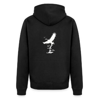 | d’aigle | des oiseaux Liberté | Encre - Veste à capuche bio Premium Unisexe - noir - Dos - Nico (187cm)