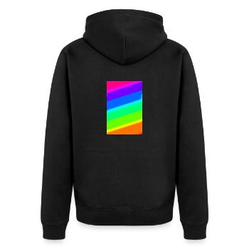 | de dégradé Couleurs arc-en-ciel | Modèle - Veste à capuche bio Premium Unisexe - noir - Dos - Nico (187cm)