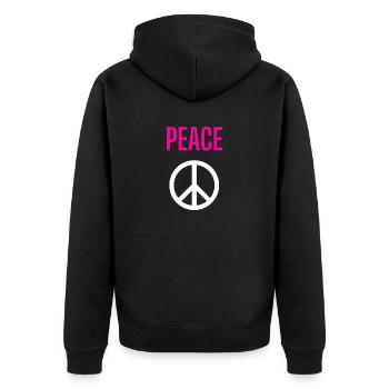 Peace - Standard - Front only - Unisex Premium Organic Zip Hoodie - black - Back - Nico (187cm)