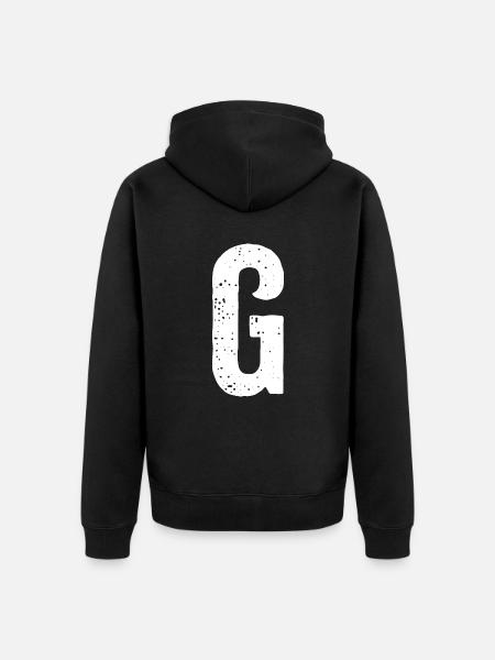 G Letter - Unisex Premium Organic Zip Hoodie - black