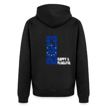 Freedom for All Humanity - Unisex Premium Organic Zip Hoodie - black - Back - Nico (187cm)