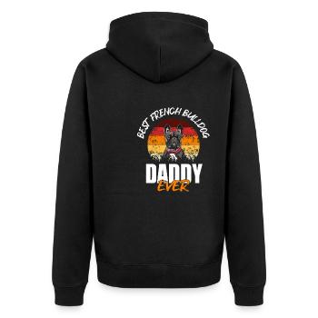 Français Bulldog - Veste à capuche bio Premium Unisexe - noir - Dos - Nico (187cm)