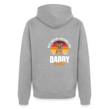 German Shepherd - Unisex Premium Organic Zip Hoodie - heather grey - Back - Nico (187cm)
