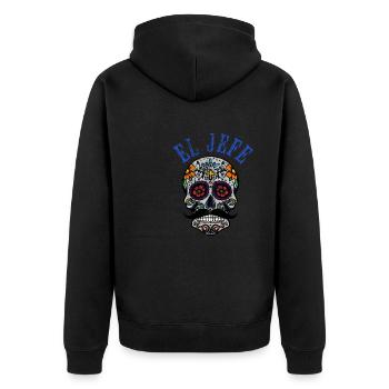 Feier Von Leben Und Tod - Unisex Premium Bio Zip Hoodie - Schwarz - Hinten - Nico (187cm)