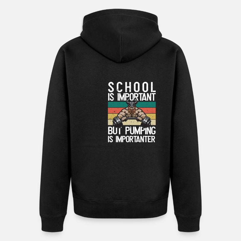 L’école est importante - Veste à capuche bio Premium Unisexe - noir