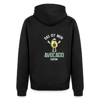 Karneval Kostüm Avocado - Unisex Premium Bio Zip Hoodie - Schwarz - Hinten - Nico (187cm)