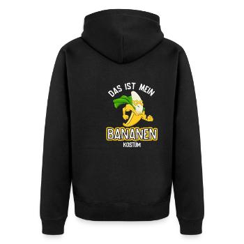 Karneval Kostüm Bananen - Unisex Premium Bio Zip Hoodie - Schwarz - Hinten - Nico (187cm)