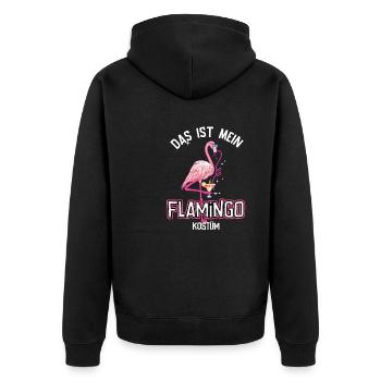 Karneval Kostüm Flamingo - Unisex Premium Bio Zip Hoodie - Schwarz - Hinten - Nico (187cm)