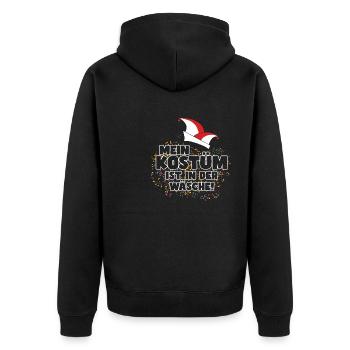 Karneval Kostüm in der Wäsche - Unisex Premium Bio Zip Hoodie - Schwarz - Hinten - Nico (187cm)