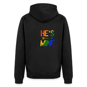 L’amour LGBTQ. Il est à moi - Veste à capuche bio Premium Unisexe - noir - Dos - Nico (187cm)