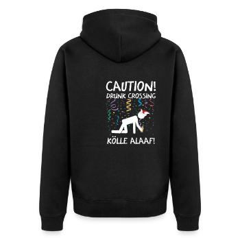 Costume de Carnaval Kölle Alaaf Cologne Attention Ivre - Veste à capuche bio Premium Unisexe - noir - Dos - Nico (187cm)