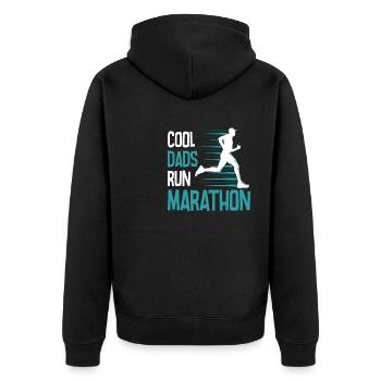 Laufen Sie 26,2 Meilen Marathon Herausforderung - Unisex Premium Bio Zip Hoodie - Schwarz - Hinten - Nico (187cm)