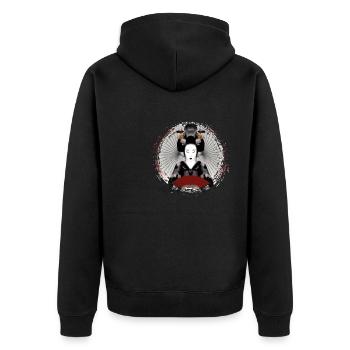 Geisha, traditionelle digitale Kunst, Japan - Unisex Premium Bio Zip Hoodie - Schwarz - Hinten - Nico (187cm)