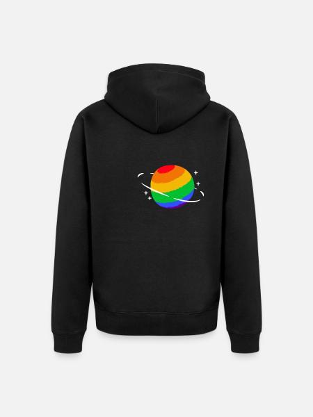Proud LGBTQ. Opinion - Unisex Premium Organic Zip Hoodie - black
