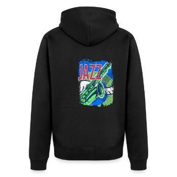 Festival d’improvisation de musique jazz - Veste à capuche bio Premium Unisexe - noir - Dos - Nico (187cm)