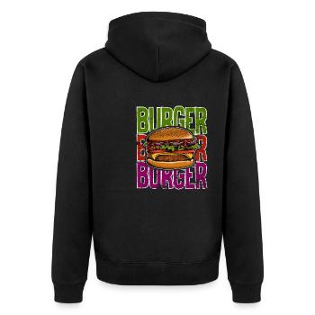 J’adore la restauration rapide, les hamburgers et les frites - Veste à capuche bio Premium Unisexe - noir - Dos - Nico (187cm)