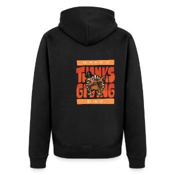 Préparez-vous pour Thanksgiving - Veste à capuche bio Premium Unisexe - noir - Dos - Nico (187cm)
