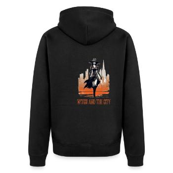 Ambiance effrayante d’Halloween - Veste à capuche bio Premium Unisexe - noir - Dos - Nico (187cm)