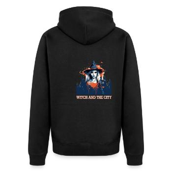 Ambiance effrayante d’Halloween - Veste à capuche bio Premium Unisexe - noir - Dos - Nico (187cm)