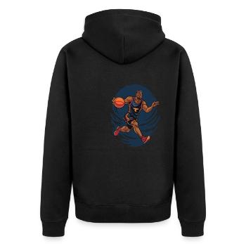 BASKETBALL forever! - Unisex Premium Organic Zip Hoodie - black - Back - Nico (187cm)